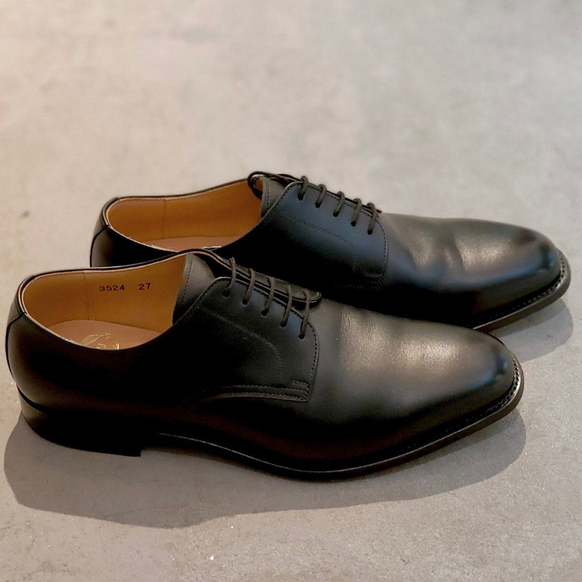 使用数回【SCOTCH GRAIN】スコッチグレイン 3524 アシュランス プレーントゥ ブラック サイズ27EEE