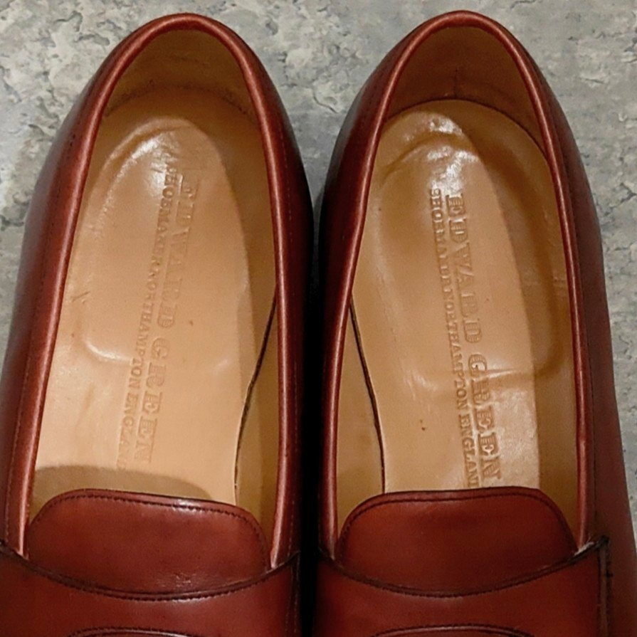 【EDWARD GREEN】エドワードグリーン ピカデリー ローファー カーフ ダークオーク サイズ UK7.5E 184ラスト 参考定価￥269,500-
