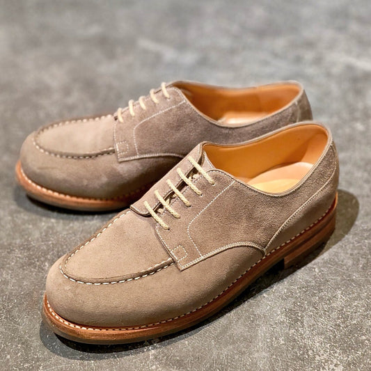 希少 使用数回【J.M.WESTON】ジェイエムウエストン 641 ゴルフ Uチップ スエード トルバドール グレー サイズ UK5.5E 31ラスト 参考定価176,000-