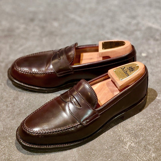 極美品【ALDEN】オールデン 99162 ペニーローファー コードバン ダークバーガンディ サイズ US8D バンラスト 定価￥224,400-