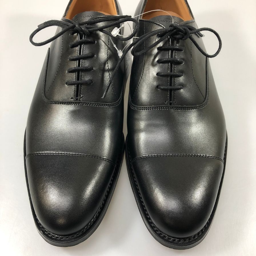 【JOSEPH CHEANEY】ジョセフチーニー レザーシューズ ライム ストレートチップ カーフ ブラック サイズUK6.5 LIME