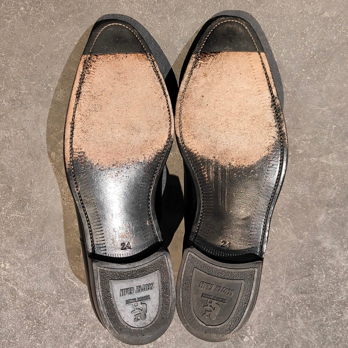 極美品【SCOTCH GRAIN】スコッチグレイン 946 インペリアル ストレートチップ カーフ ブラック サイズ 24.0 参考定価￥66,000-