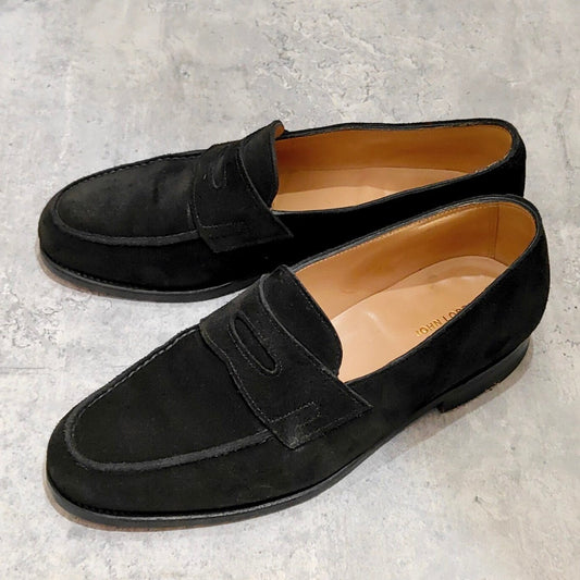 極美品【JOHN LOBB】ジョンロブ ロペス ローファー スエード ブラック サイズ UK6E 4395ラスト 参考定価￥283,800-