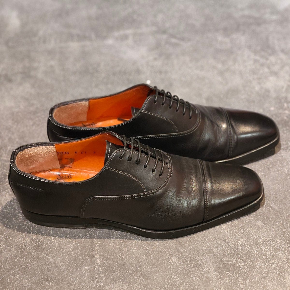 【Santoni】サントーニ 9096 ストレートチップ カーフ ブラック サイズUK6.5