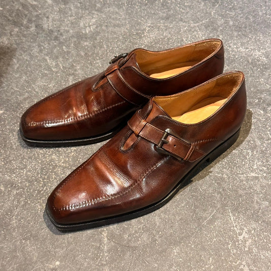 【BERLUTI】ベルルッティ シングルモンク カーフ ブラウン サイズUK6.5