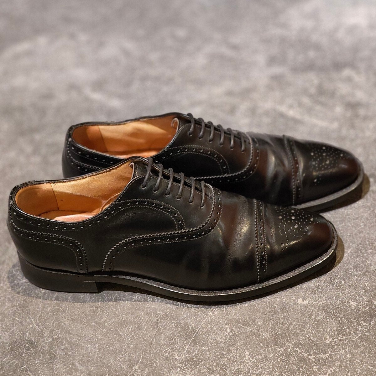 【Church's】チャーチ エンモア セミブローグ 4都市  4都市想定 カーフ ブラック サイズ UK75想定 138ラスト