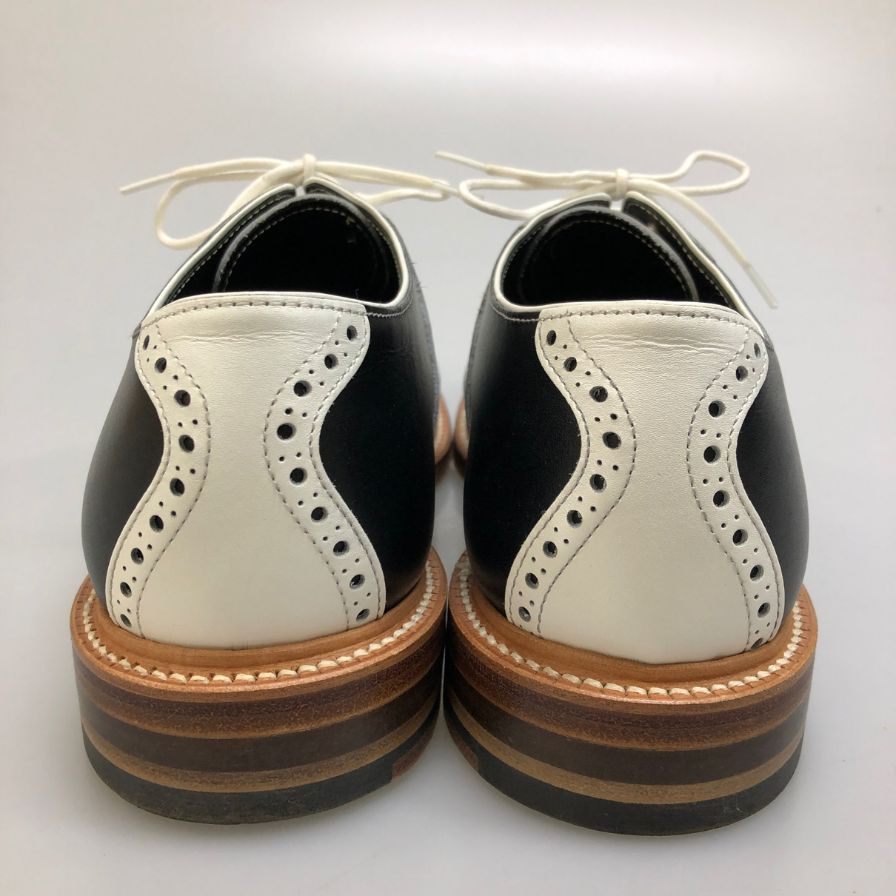 【REGAL】リーガル トーキョー サドルシューズ プレーントゥ コンビ カーフ ブラック×ホワイト メンズ サイズ25.5cm REGAL TOKYO