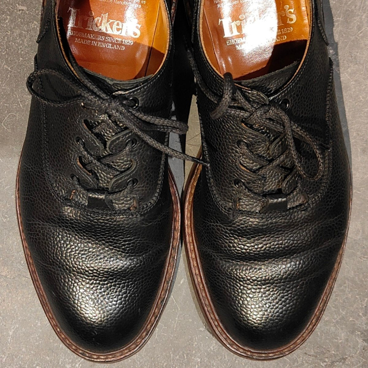 美品【Tricker’s】トリッカーズ M7659 ギリー グレインレザー ブラック サイズUK7.5