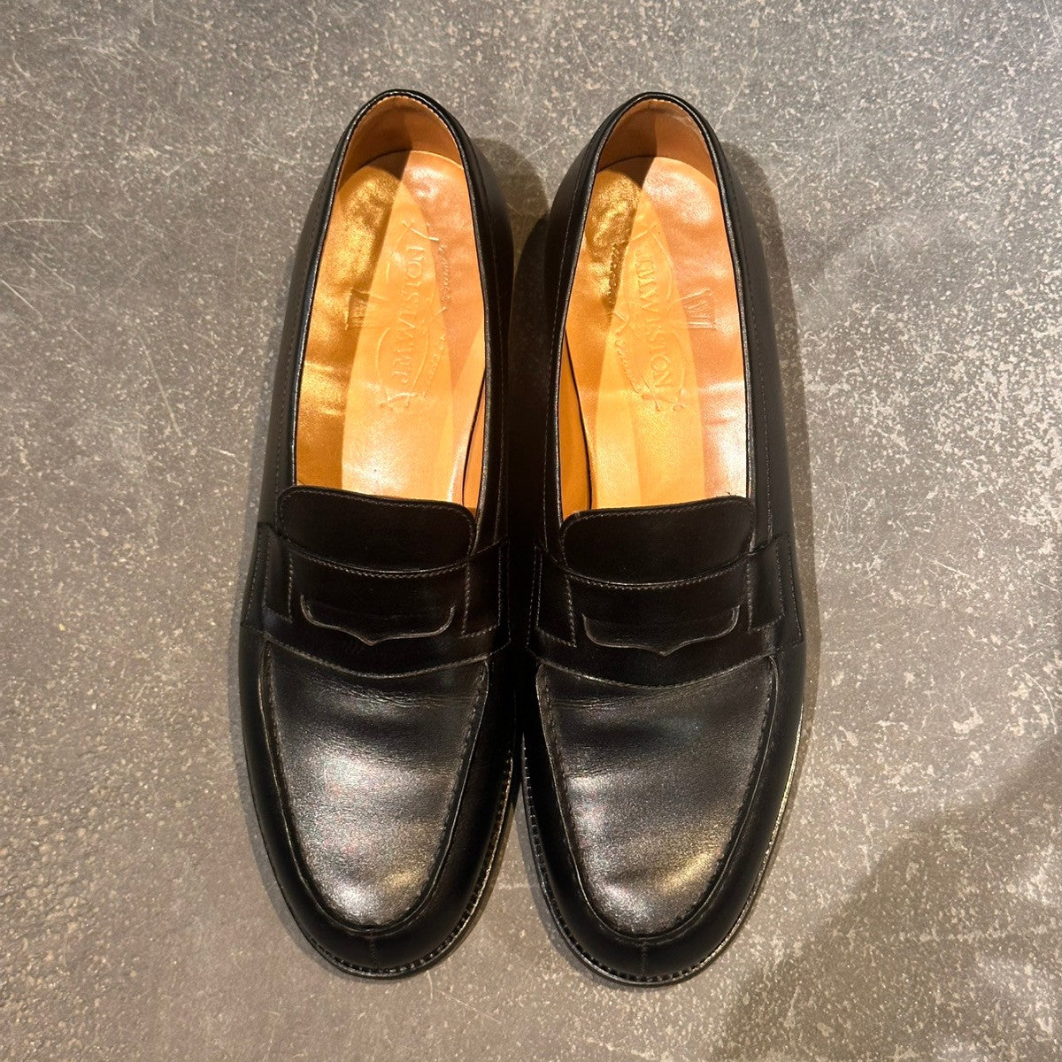 美品【J.M.WESTON】ジェイエムウエストン 180 シグニチャーローファー ローファー ボックスカーフ ブラック サイズUK6A 41ラスト
