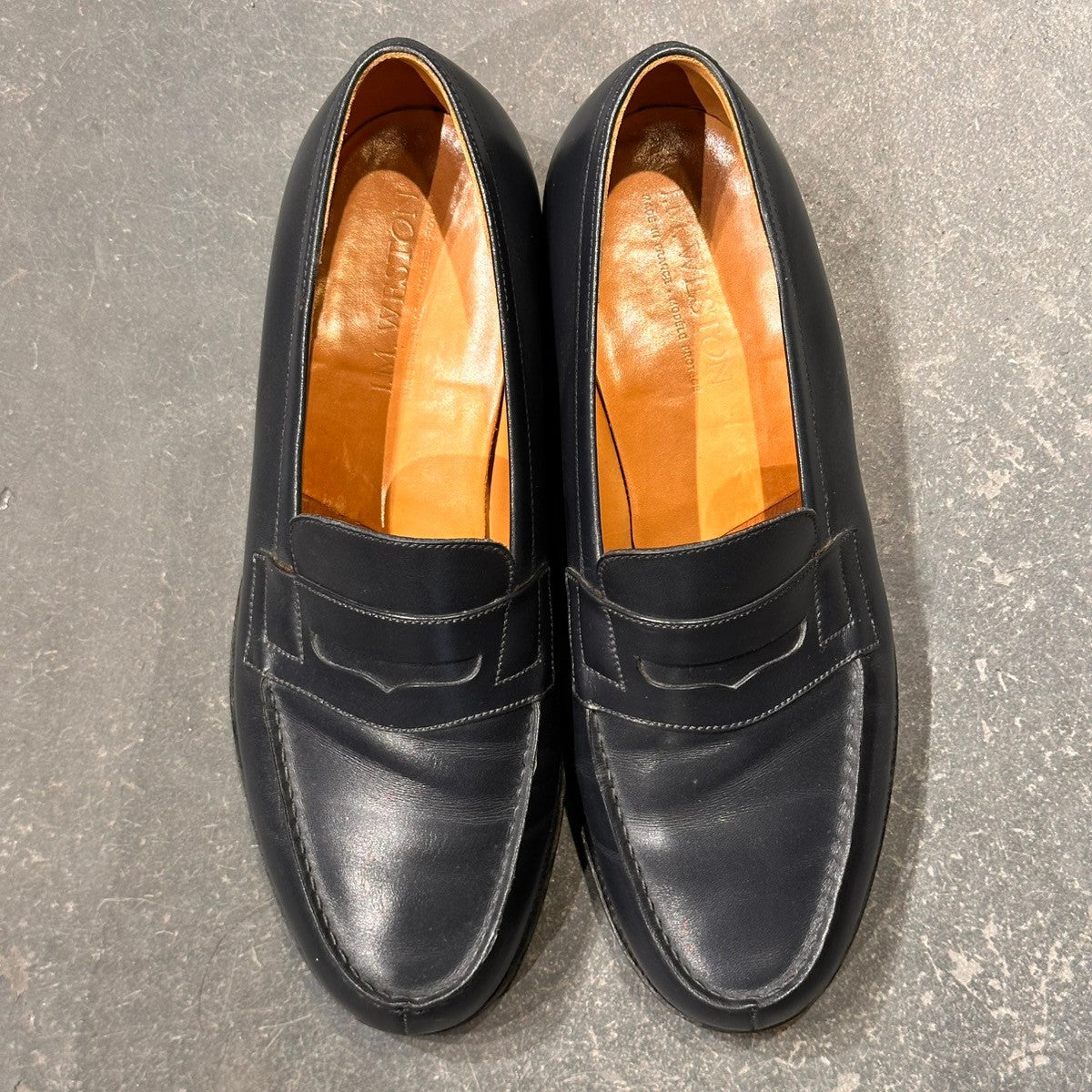 【J.M.WESTON】ジェイエムウエストン 180 シグニチャーローファー ボックスカーフ ネイビー サイズUK7D 41ラスト