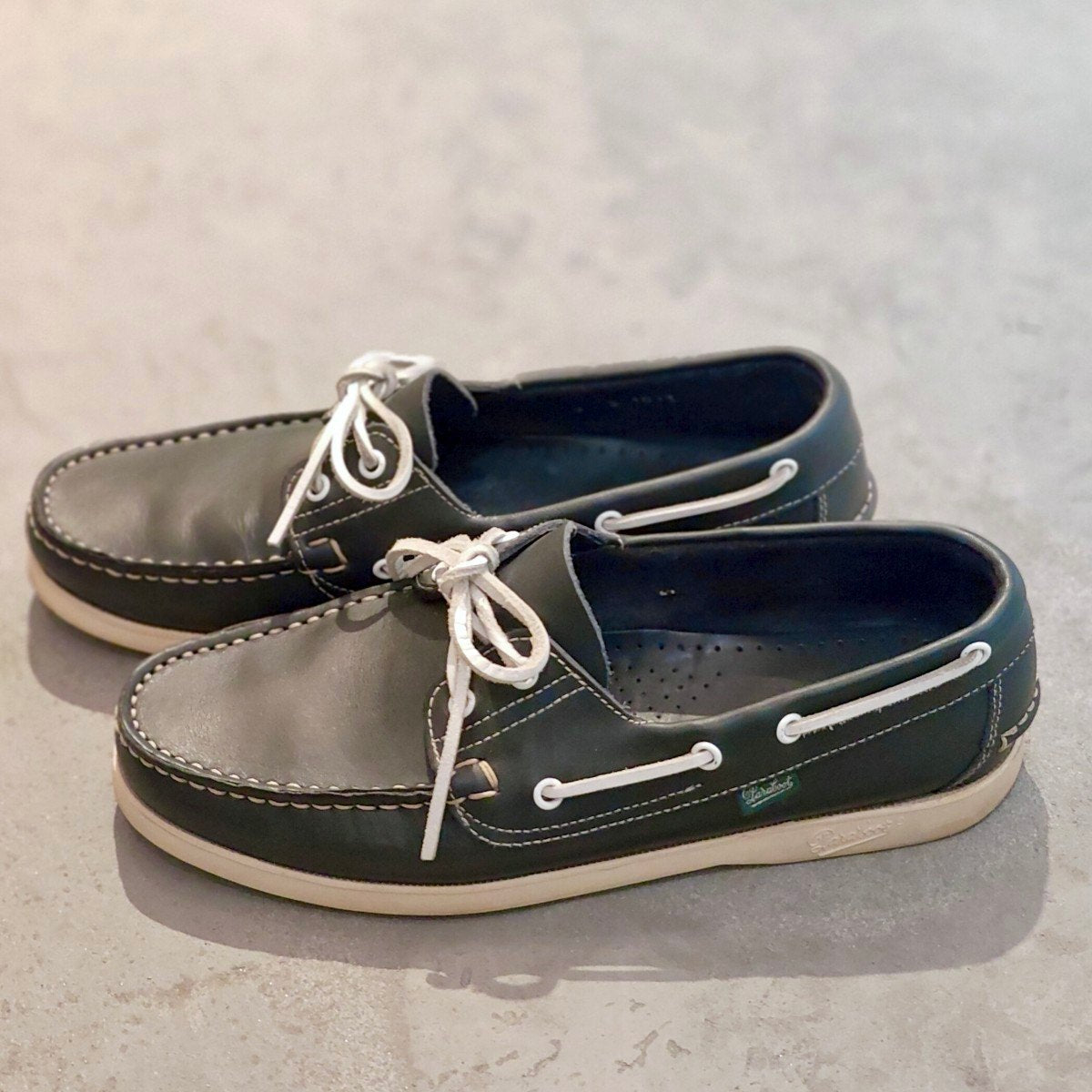 美品【PARABOOT】パラブーツ バース デッキシューズ カーフ ネイビー サイズUK8