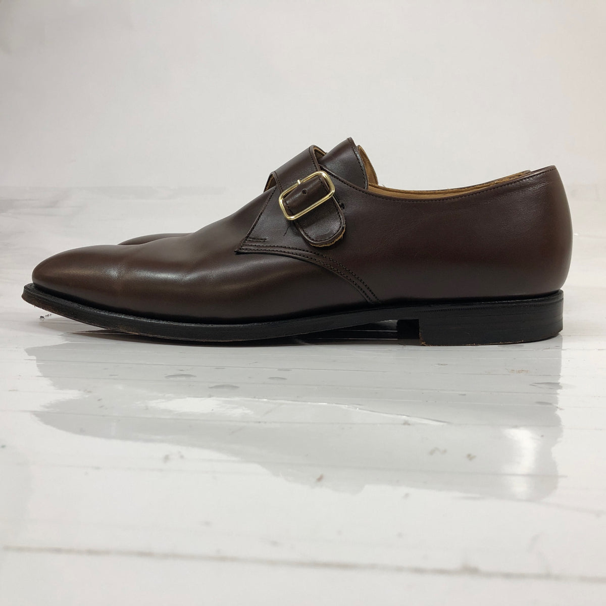 【CROCKETT&JONES】クロケット&ジョーンズ マルバーン シングルモンク カーフ ブラウン UK9.5E メンズ MALVERN