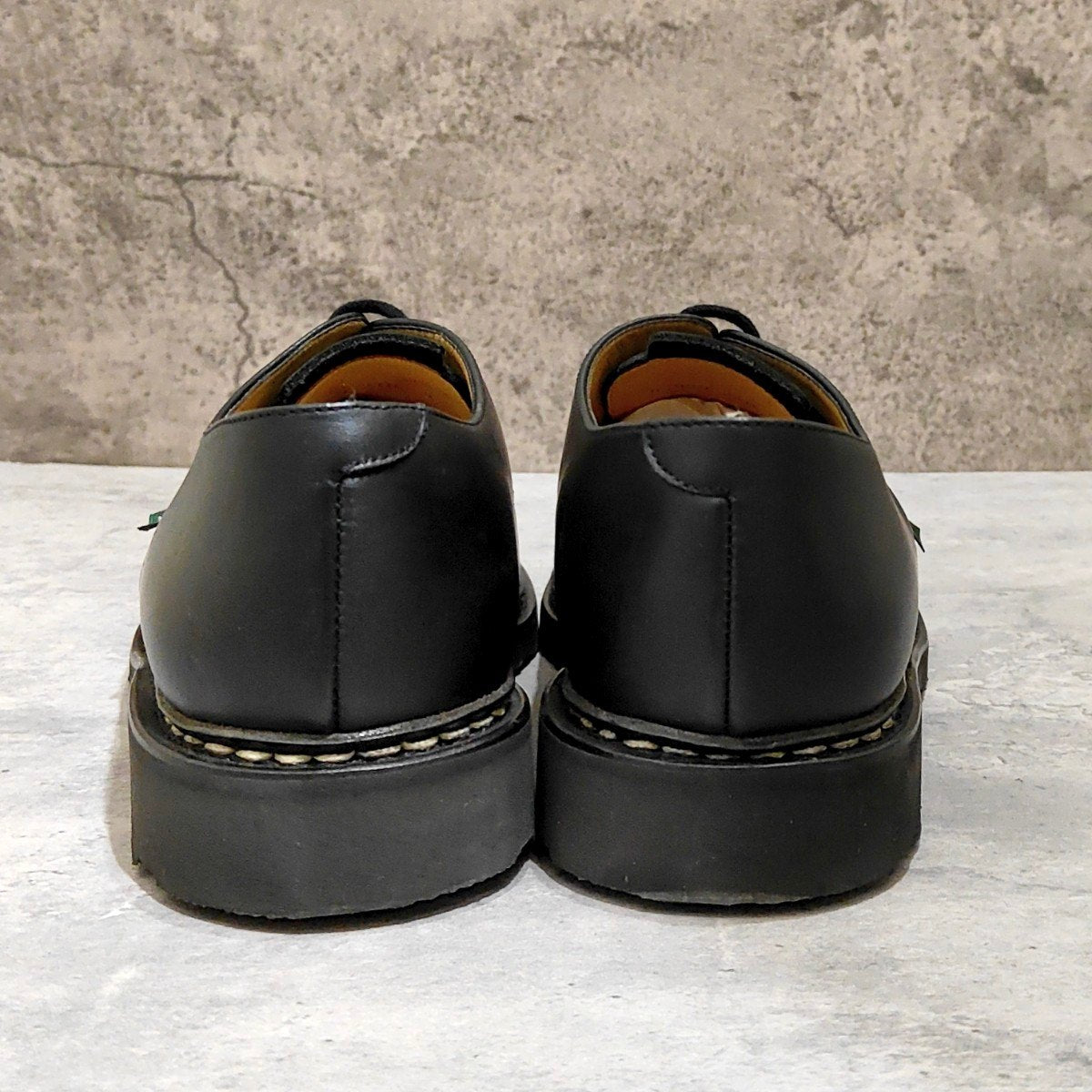 極美品【Paraboot】パラブーツ キャッスル プレーントゥ カーフ ブラック サイズUK9