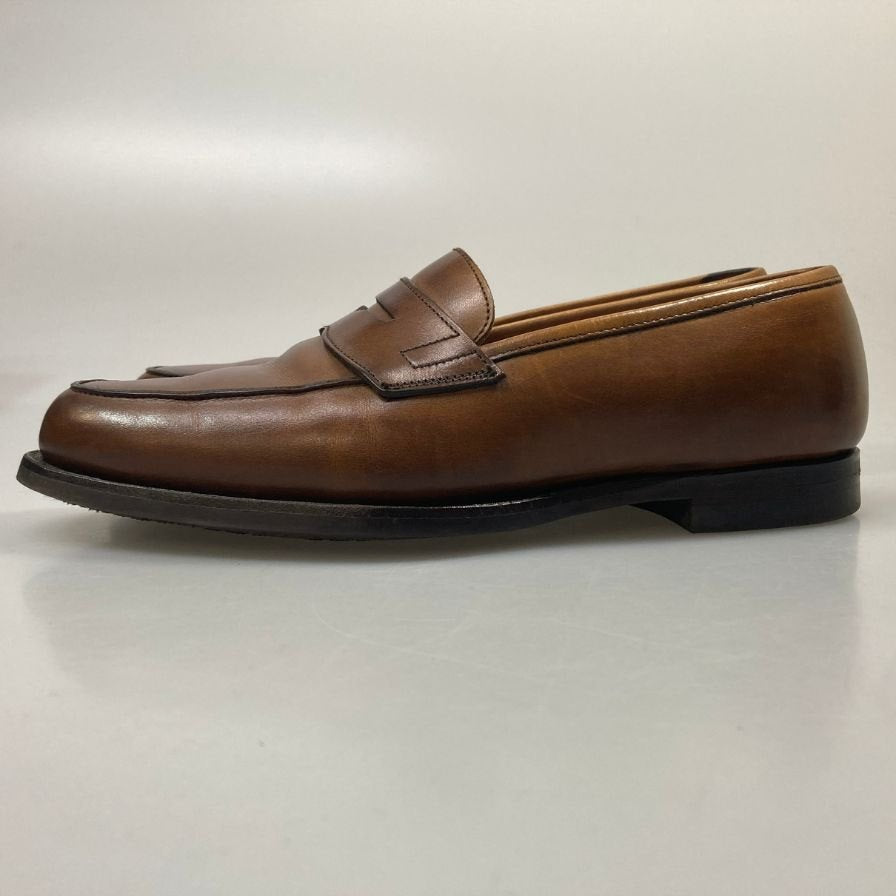 【Crockett&Jones】クロケット&ジョーンズ ローファー グランサム2 ペニー コイン カーフ レザー ブラウン メンズ サイズUK7.5E