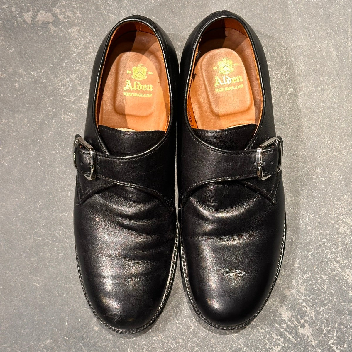 【ALDEN】オールデン N1408L シングルモンク レディカーフ ブラック サイズUS9D ミリタリーラスト