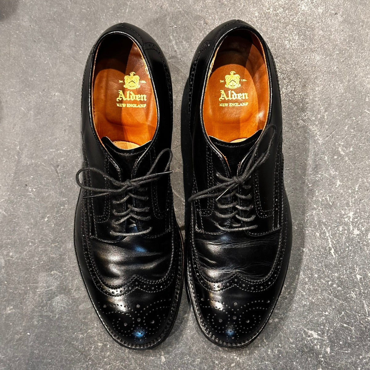 美品【ALDEN】オールデン 54210 ウイングチップ カーフ ブラック サイズUS8 モディファイドラスト