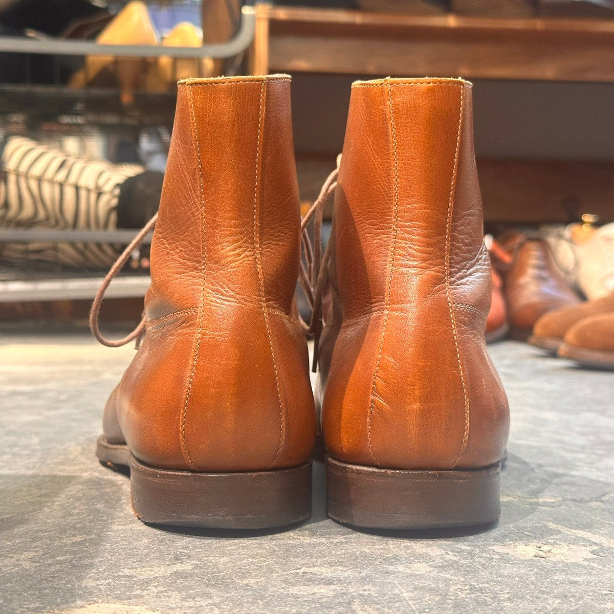 【CROCKETT&JONES】クロケット&ジョーンズ 9899 キャップトゥ ブーツ カーフ ブラウン サイズUK7D