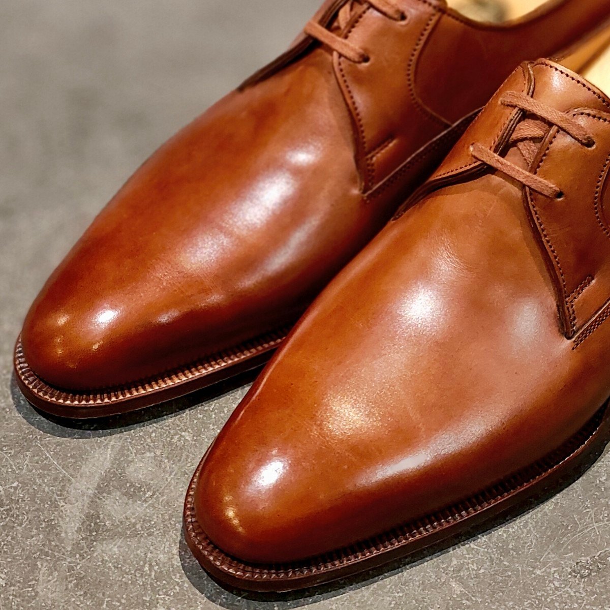 希少 新品未使用【JOHN LOBB】ジョンロブ プレステージライン マーストン Vフロント2アイレット ブラウン サイズ UK7D 7000ラスト