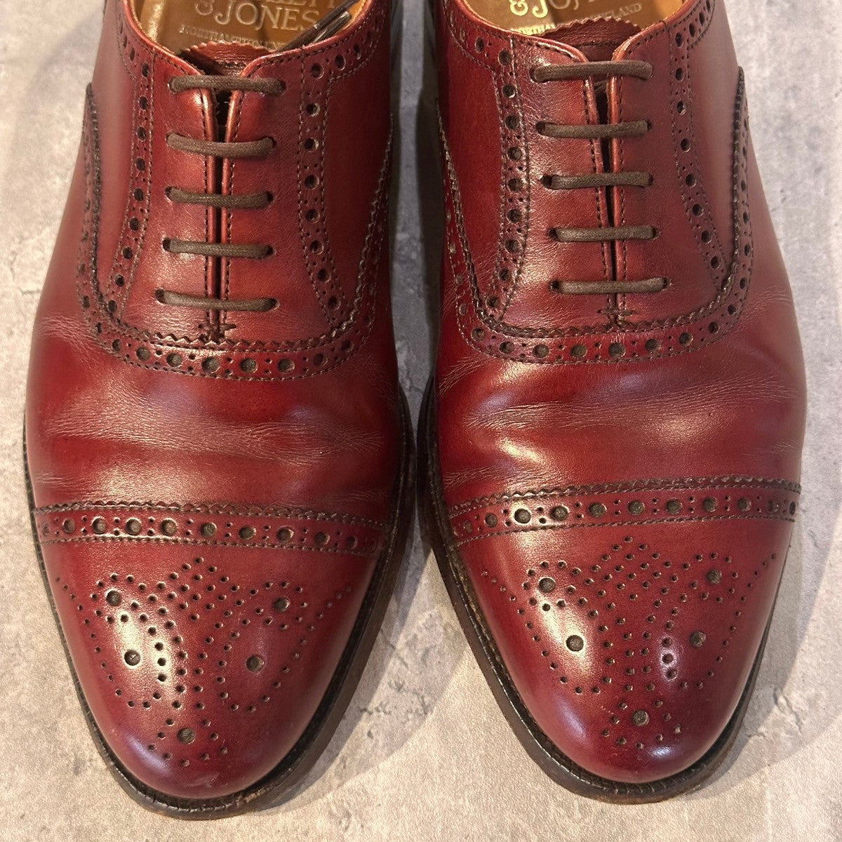【CROCKETT&JONES】クロケット＆ジョーンズ チェアマン セミブローグ カーフ バーガンディ サイズUK5.5E 236ラスト