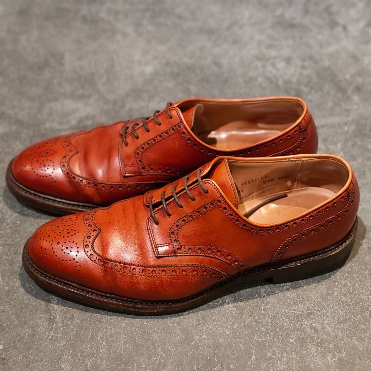 【Crockett & Jones】クロケット＆ジョーンズ ヘスウォール2 ウイングチップ カーフ ブラウン サイズUK8.E 377ラスト