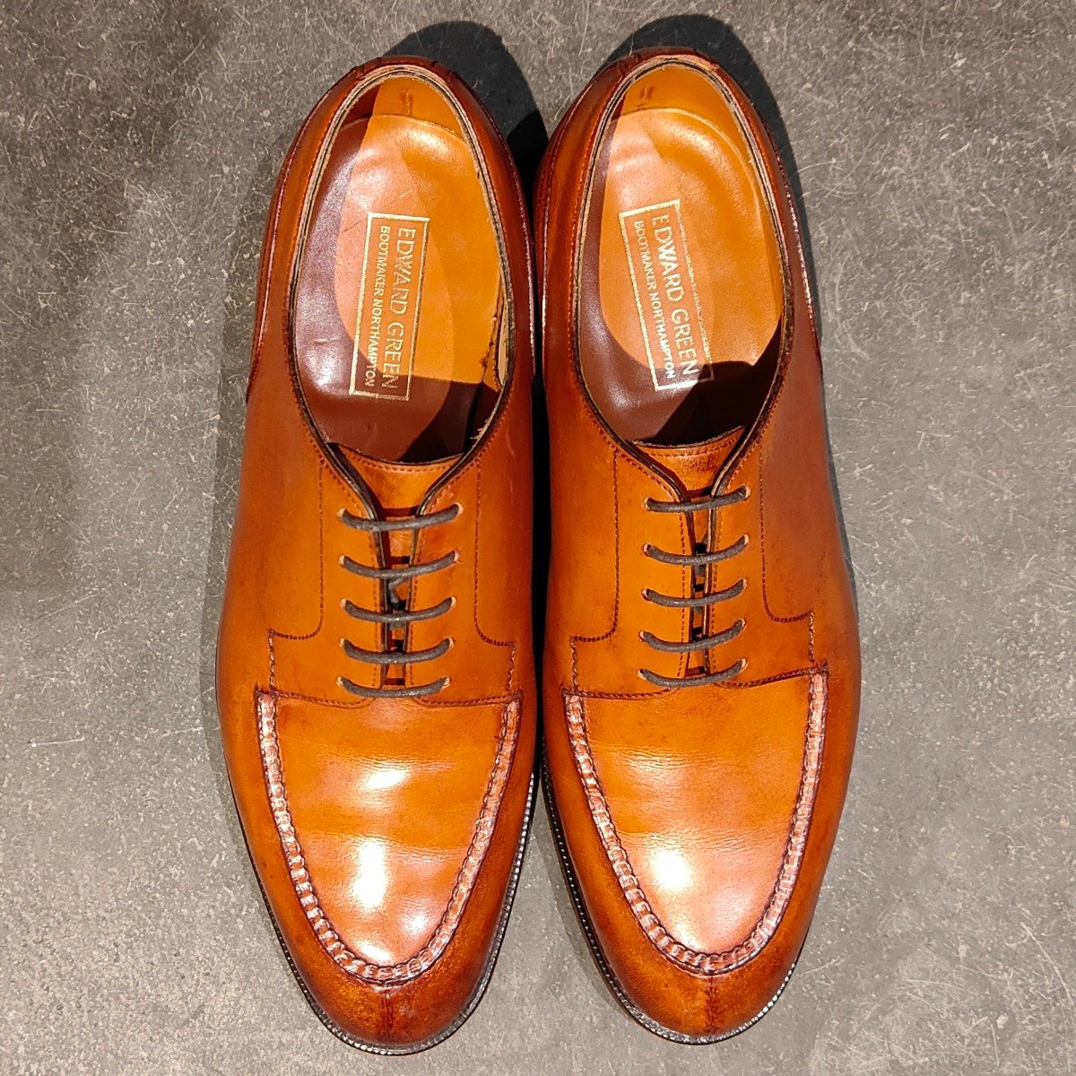 極美品【EDWARD GREEN】エドワードグリーン ドーバー Uチップ カーフ チェスナット サイズ UK6E 32ラスト定価￥324,500-