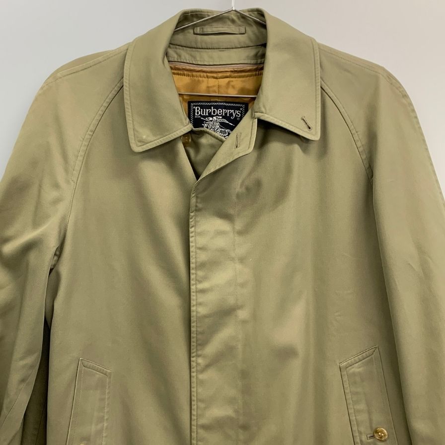 【Burberry】バーバリー バルカラーコート 旧タグ ライナー付き カーキ メンズ サイズ160