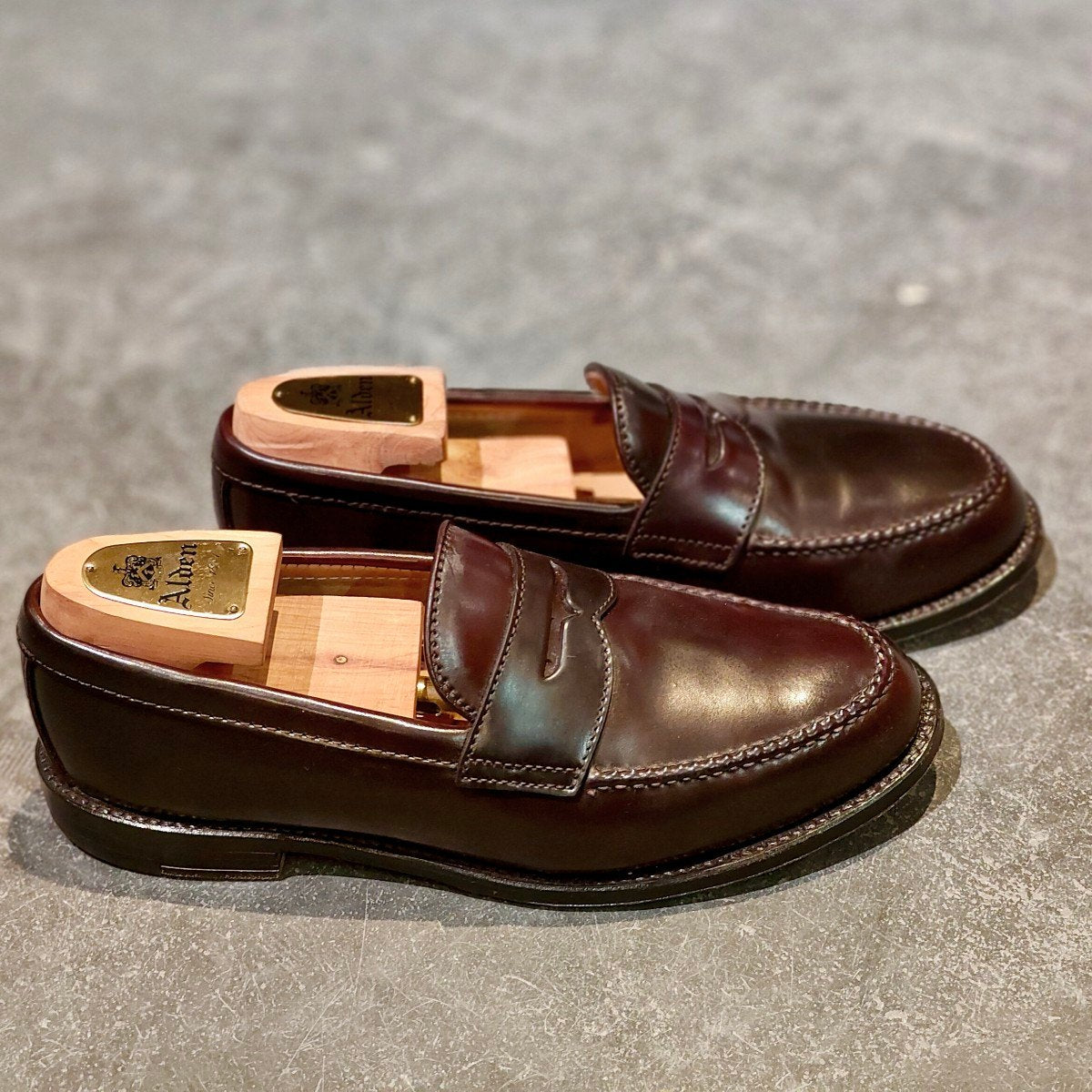 極美品【ALDEN】オールデン 99162 ペニーローファー コードバン ダークバーガンディ サイズ US8D バンラスト 定価￥224,400-