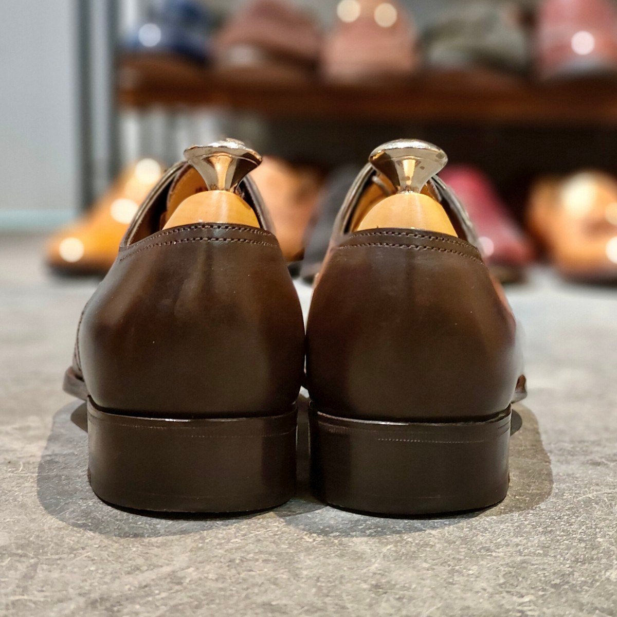 希少 使用数回【JOHN LOBB】ジョンロブ プレステージライン ハットン ウイングチップ カーフ ダークブラウン サイズUK6.5E 7000ラスト