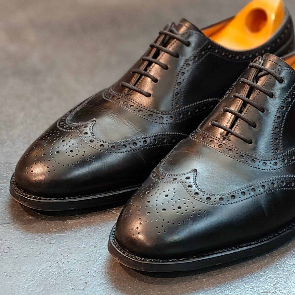 希少 【JOHN LOBB】ジョンロブ マーシャル 内羽根 フルブローグ カーフ ブラック サイズ 5.5E 8695ラスト