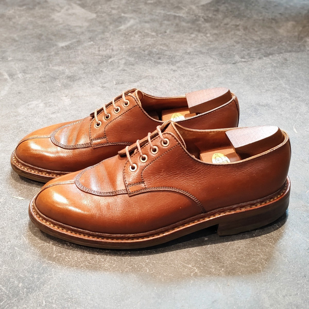 希少 美品【J.M.WESTON】ジェイエムウエストン 597 旧旧ロゴ Uチップ カーフ タンブラウン サイズUK6.5D 22ラスト