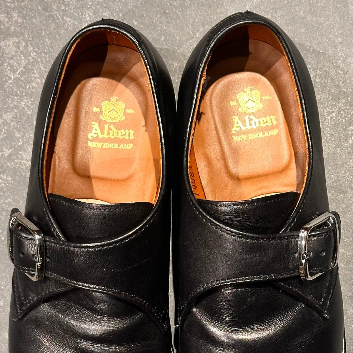 【ALDEN】オールデン N1408L シングルモンク レディカーフ ブラック サイズUS9D ミリタリーラスト