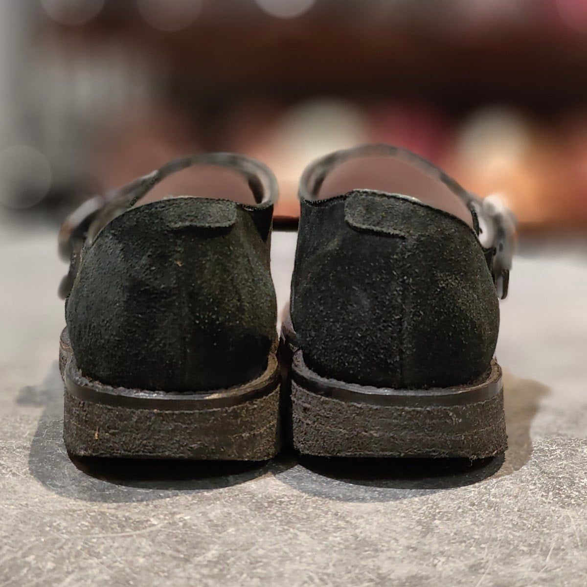 美品【ALDEN】オールデン N0406 ワイルドライフテーラー別注 シングルモンク スエード ブラック サイズ US6D ミリタリーラスト