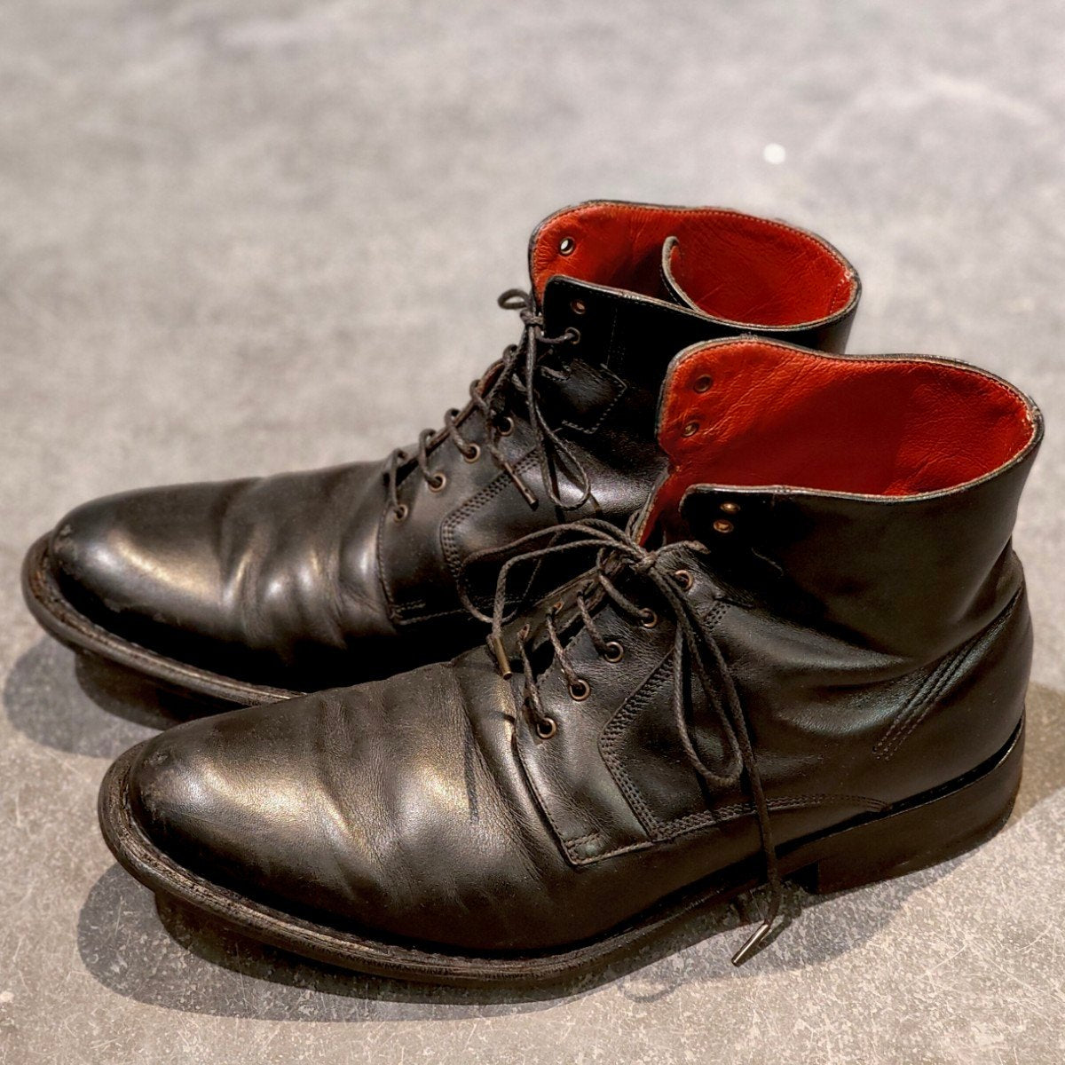 【PARABOOT】パラブーツ 9741 レースアップブーツ プレーントゥ カーフ ブラック サイズUK6
