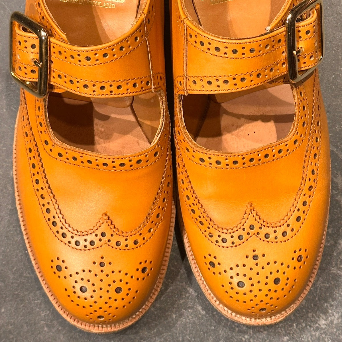 美品【Tricker’s】トリッカーズ ストラップシューズ  メリージェーン L6C11 カーフ エイコンアンティーク サイズUK6