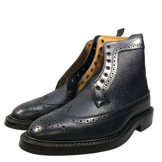 【Tricker’ｓ】トリッカーズ カントリーブーツ モールトン グレインレザー ウイングチップ 922116 M7819 ネイビー UK8