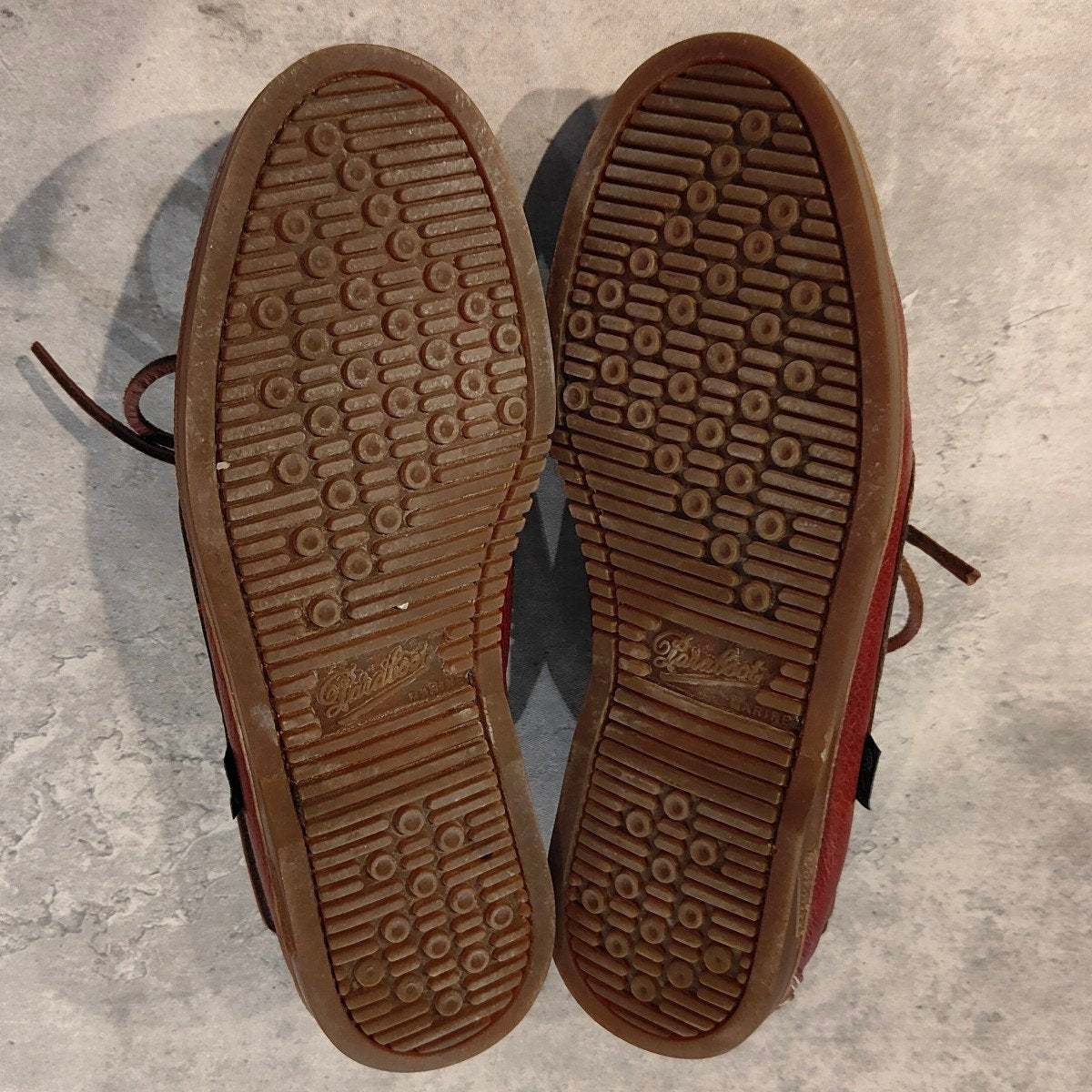 美品【PARABOOT】パラブーツ バース デッキシューズ セーフ（鹿革）アンラインド バーガンディ サイズ5 参考定価￥57,200-