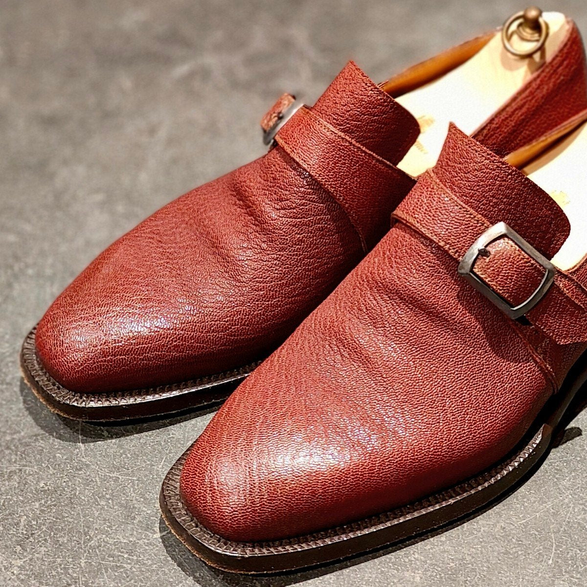希少 美品【Stefano Bemer】ステファノベーメル シングルモンク グレインレザー ボルドー サイズ 40