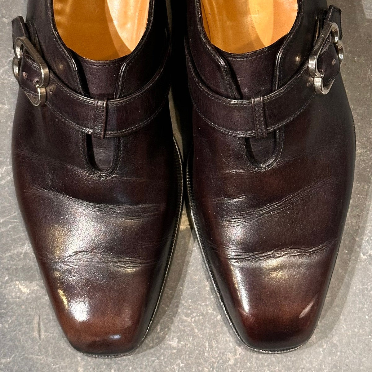 【BERLUTI】ベルルッティ 0795 シングルモンク カーフ ダークブラウン ブラックパティーヌ サイズUK6
