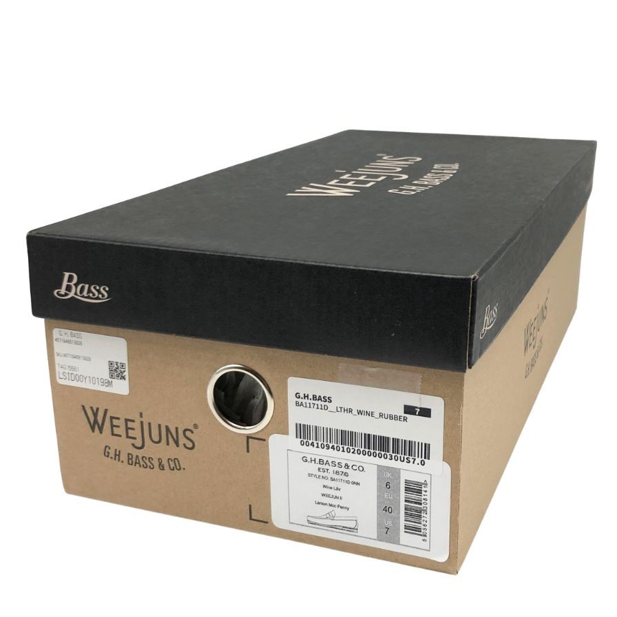 新品未使用 【G.H.Bass&Co. 】 ジーエイチバス 11711D ラーソン ローファー ハイシャインレザー ワイン サイズ US7 定価￥31,900-