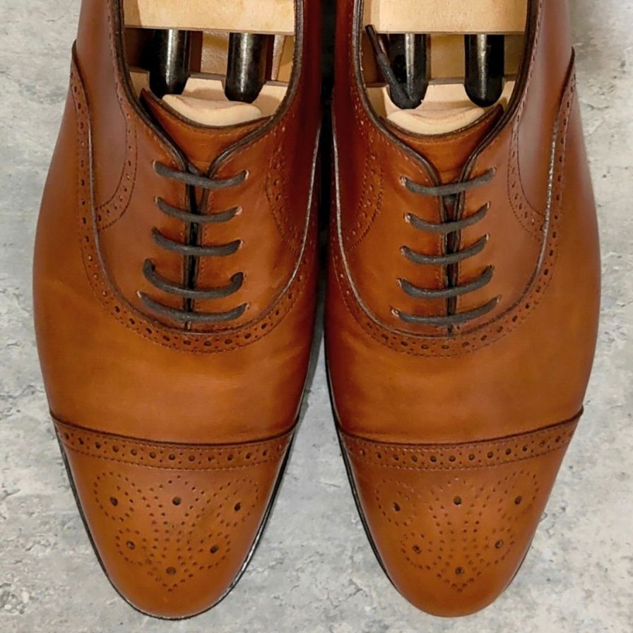 【JOHN LOBB】ジョンロブ レザーシューズ ソーントン SAUNTON カーフ 7000ラスト ライトブラウン サイズUK6E