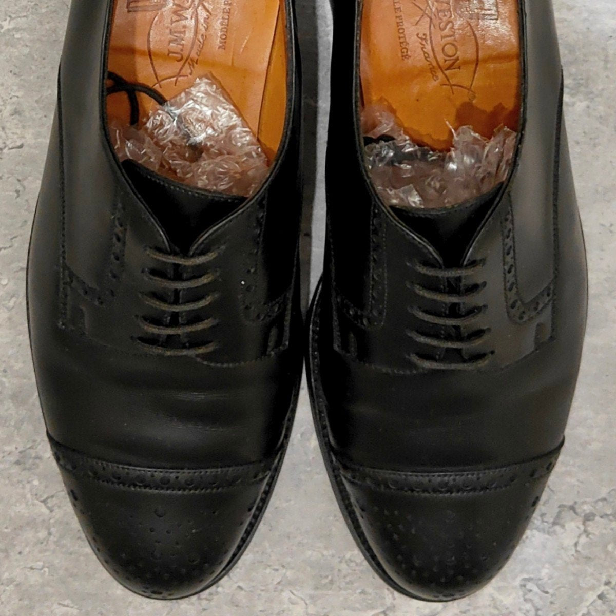 希少 極美品【J.M.WESTON】ジェイエムウエストン 503 セミブローグ 旧旧ロゴ カーフ ブラック サイズ UK6D