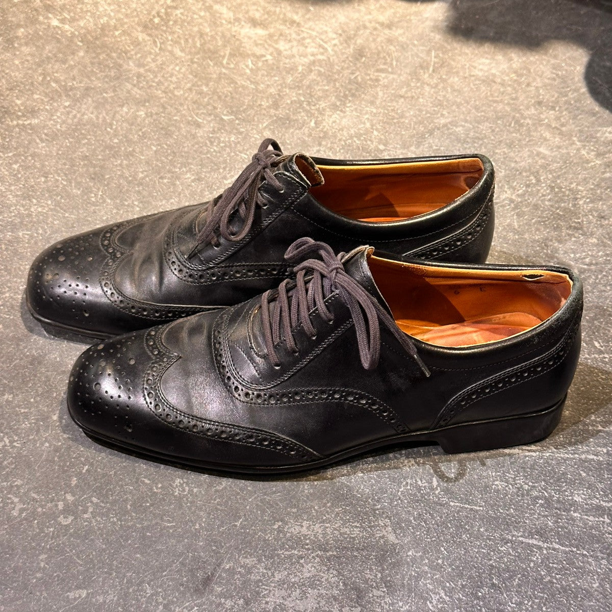 【J.M WESTON】ジェイエムウエストン 607 ウイングチップ カーフ ブラック サイズUK6E