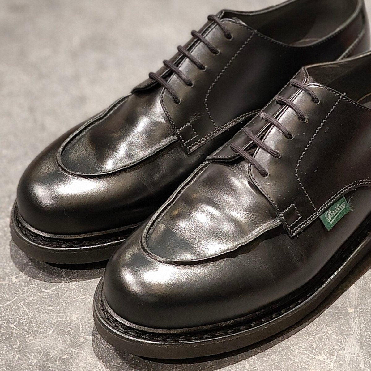 希少 極美品【Paraboot】パラブーツ エディフィス別注 シャンボード Uチップ カーフ ブラック サイズ UK6.5 参考定価￥96,800-