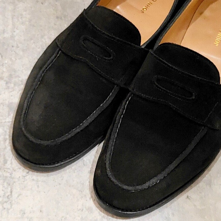 極美品【JOHN LOBB】ジョンロブ ロペス ローファー スエード ブラック サイズ UK6E 4395ラスト 参考定価￥283,800-