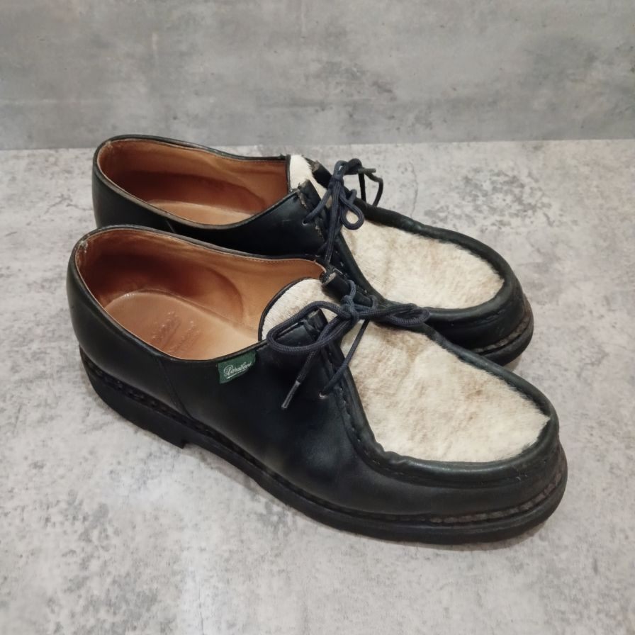 【PARABOOT】パラブーツ レザーシューズ ミカエル チロリアンシューズ ポニー ブラック メンズ サイズ42