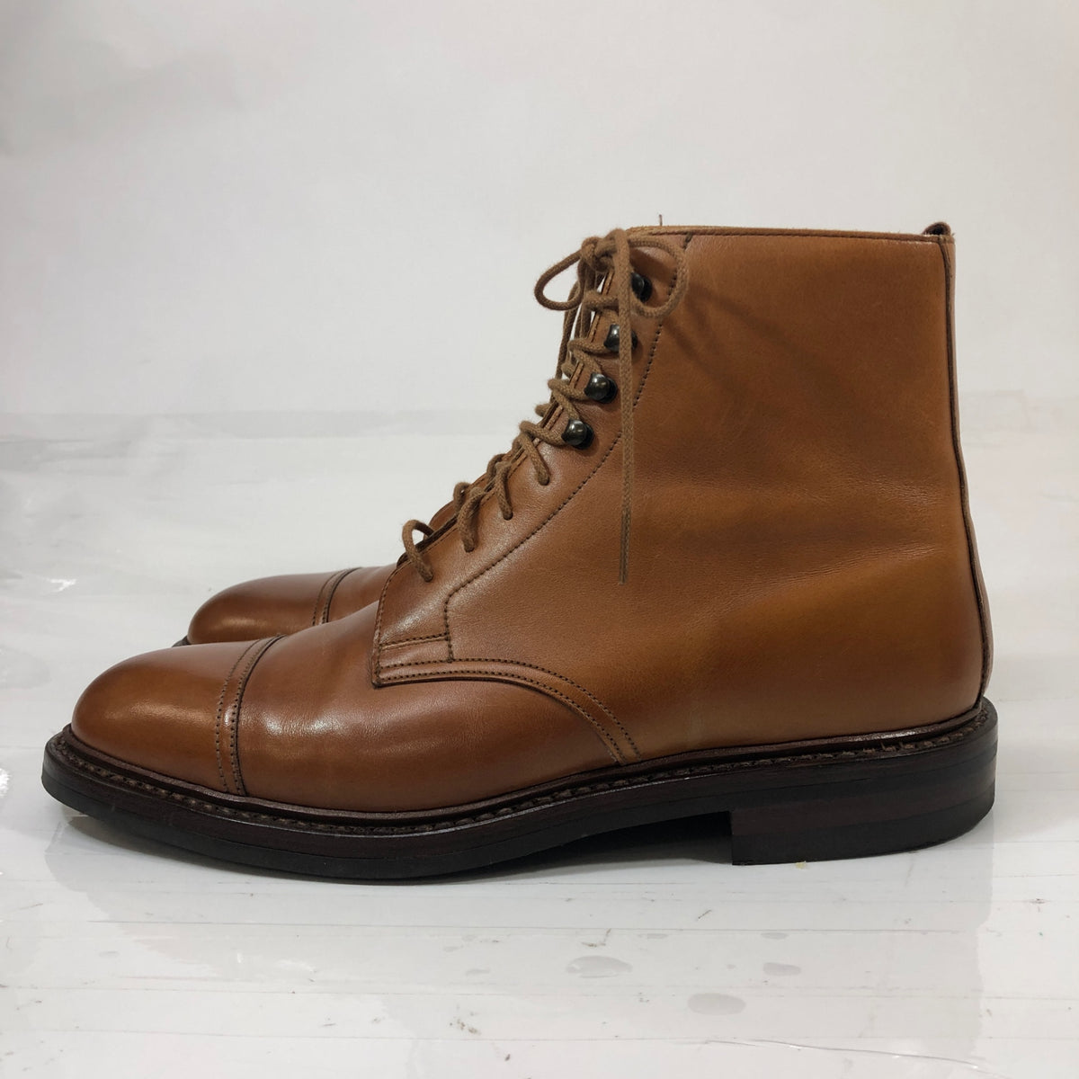 【Crockett & Jones】クロケットジョーンズ トレーディングポスト別注 コニストン キャップトゥブーツ ライトブラウン サイズUK6.5E メンズ