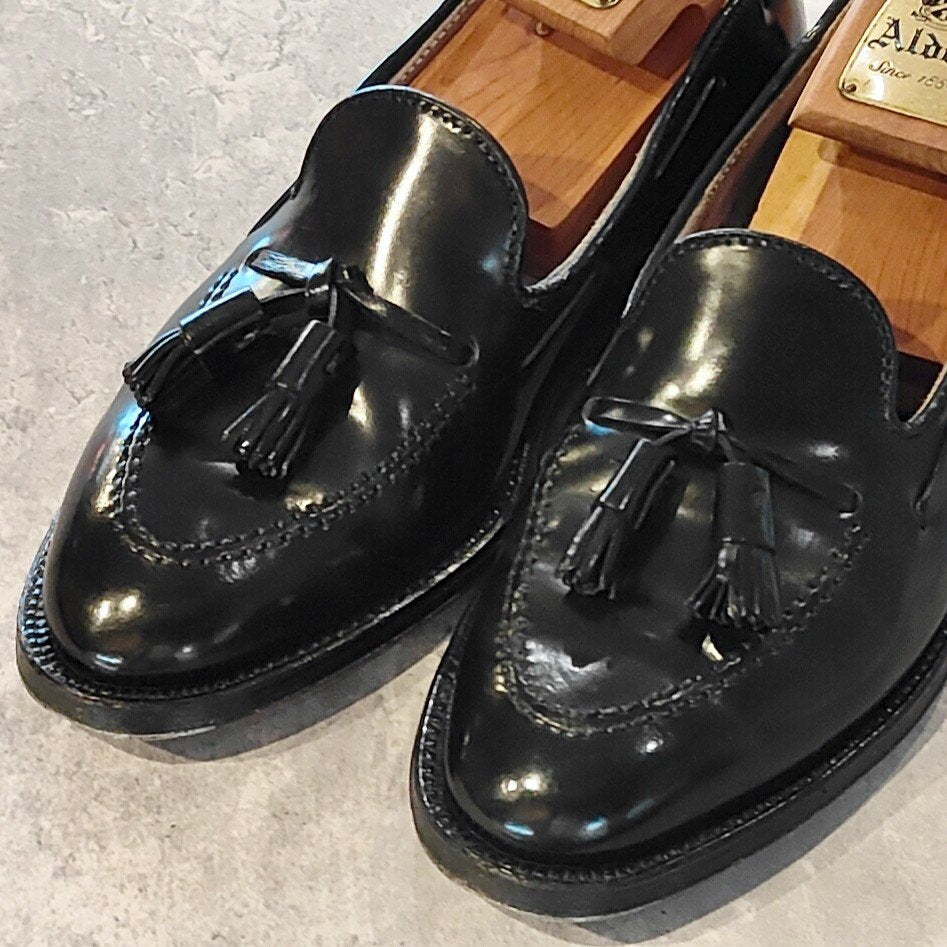 美品 【ALDEN】オールデン 664 タッセルローファー コードバン ブラック サイズUS7D アバディーンラスト 参考定価￥234,300-
