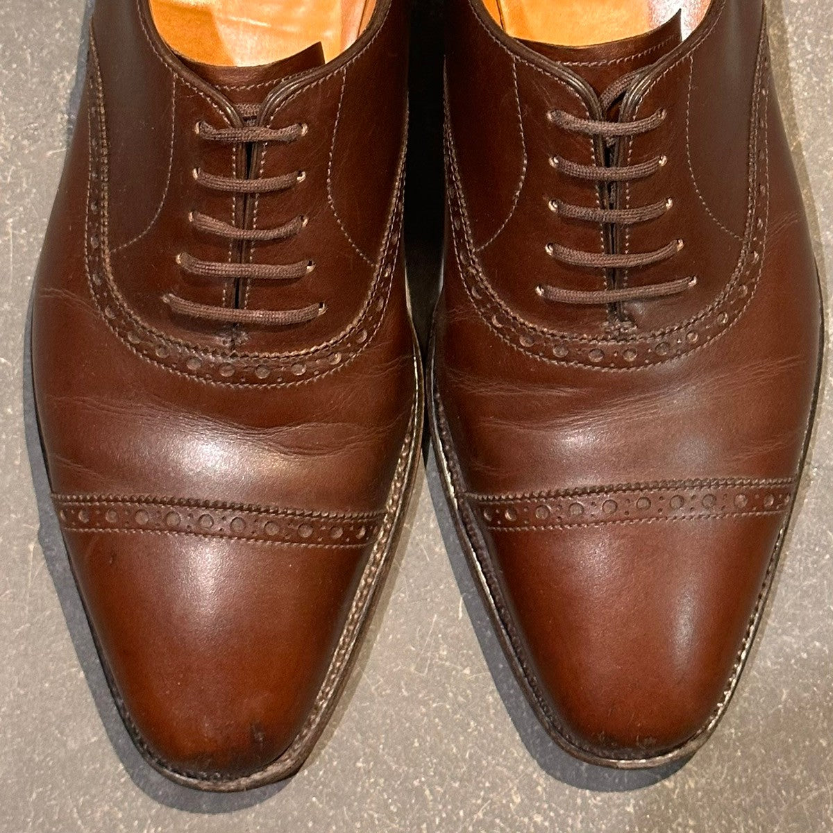 【JOHNLOBB】ジョンロブ エイボン パンチドキャップトゥ カーフ ブラウン サイズUK6E 8000ラスト