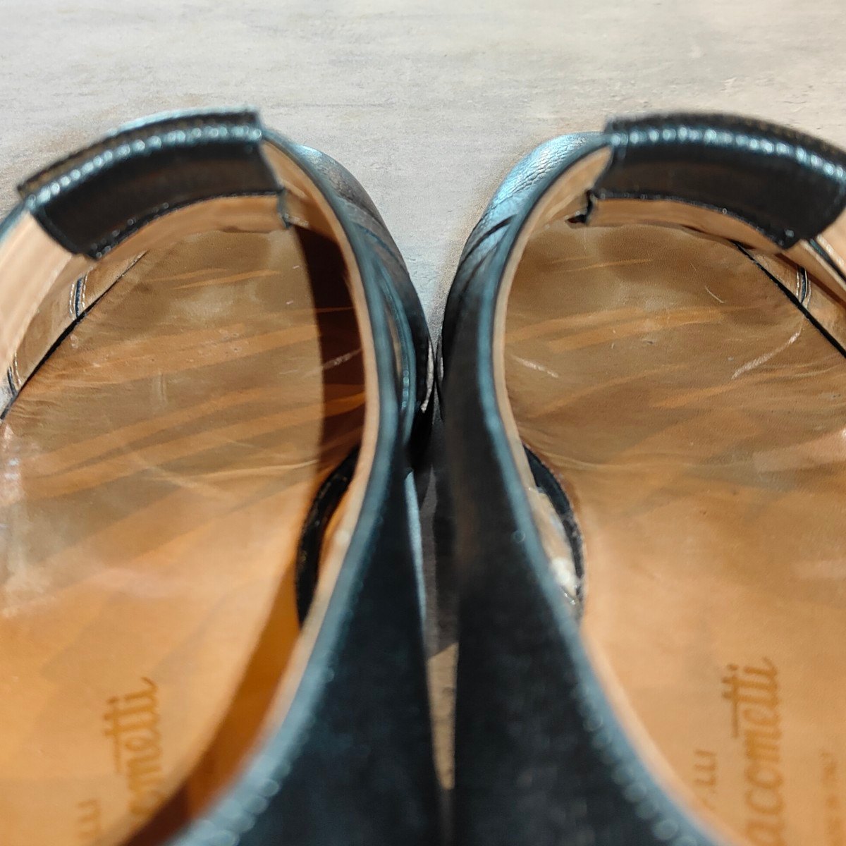 極美品【F.lli Giacometti】フラテッリ ジャコメッティ FG166 グルカサンダル グレインレザー ブラック サイズ40.5 ラスト 参考定価￥100,100-