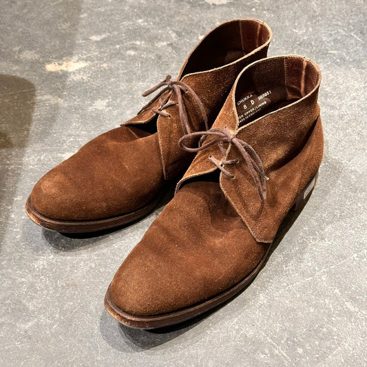 【CROCKETT&JONES】クロケット＆ジョーンズ チャッカ チャッカブーツ アンラインド スエード ブラウン サイズUK8D
